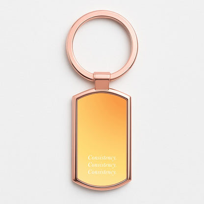 Consistency Yellow Rose Gold Keyring