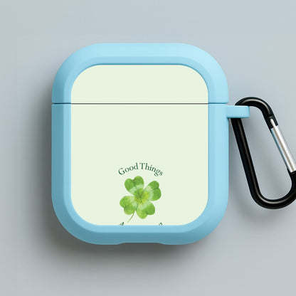 Good Things Are Coming Clover Blue AirPods Case