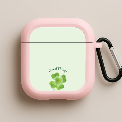 Good Things Are Coming Clover Pink AirPods Case