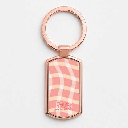 One Day At A Time Rose Gold Keyring