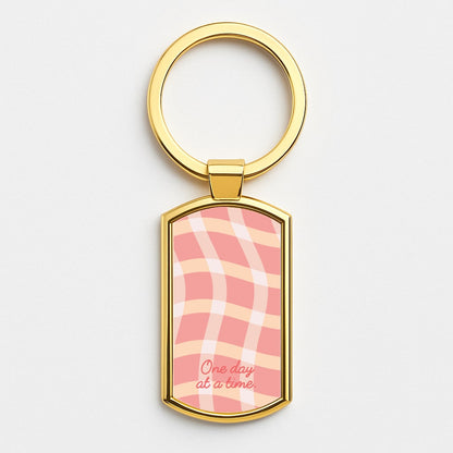 One Day At A Time Gold Keyring