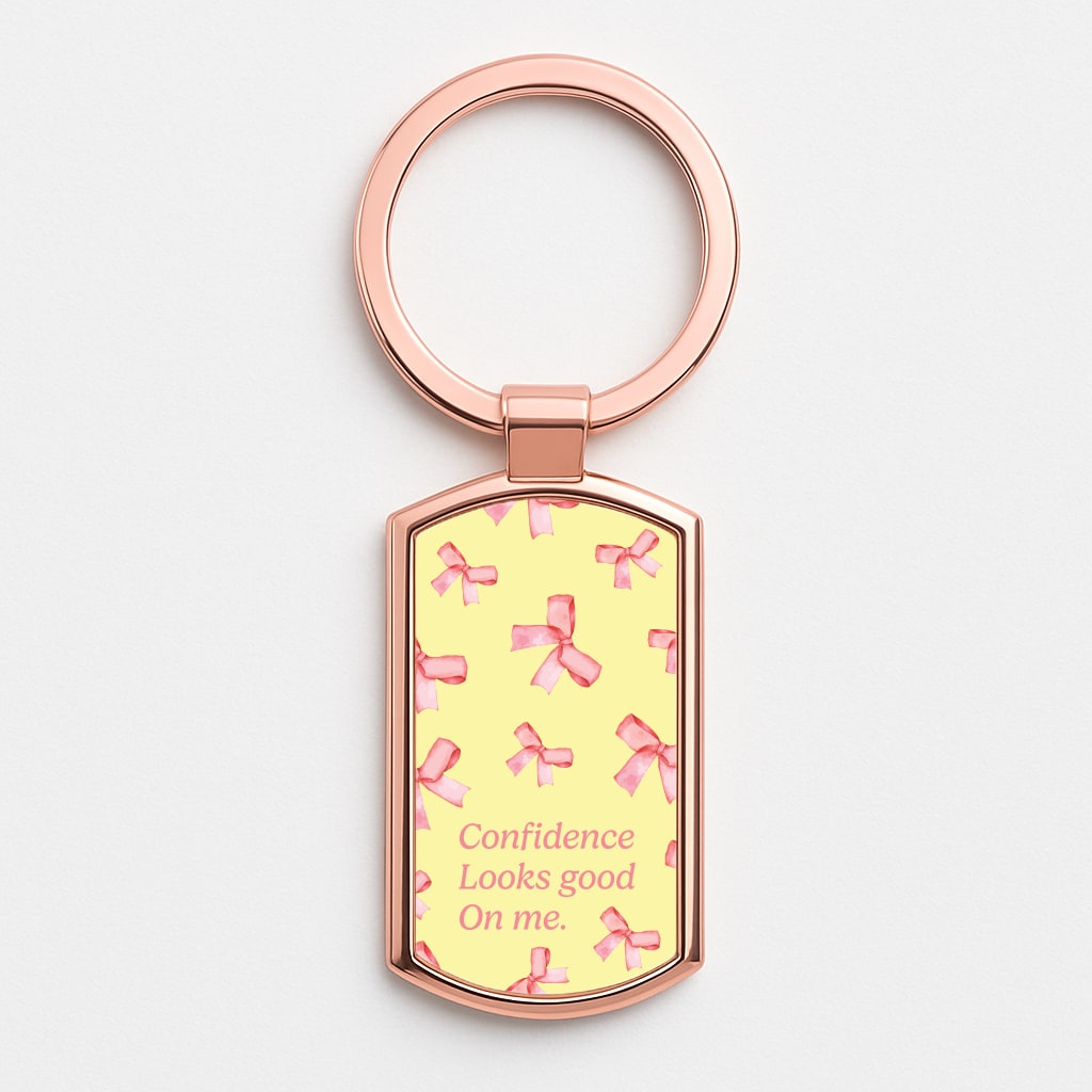 Coquette Confidence Looks Good On Me Rose Gold Keyring