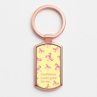 Coquette Confidence Looks Good On Me Rose Gold Keyring