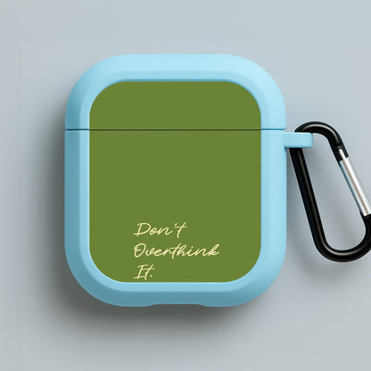 Sage Green Don't Overthink It Blue AirPods Case