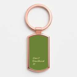 Sage Green Don't Overthink It Rose Gold Keyring