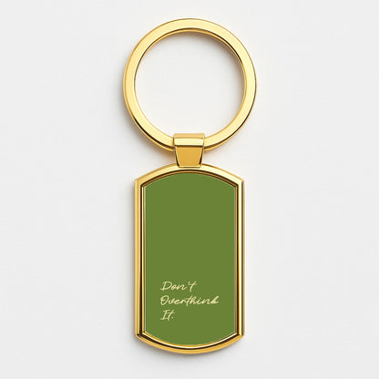 Sage Green Don't Overthink It Gold Keyring