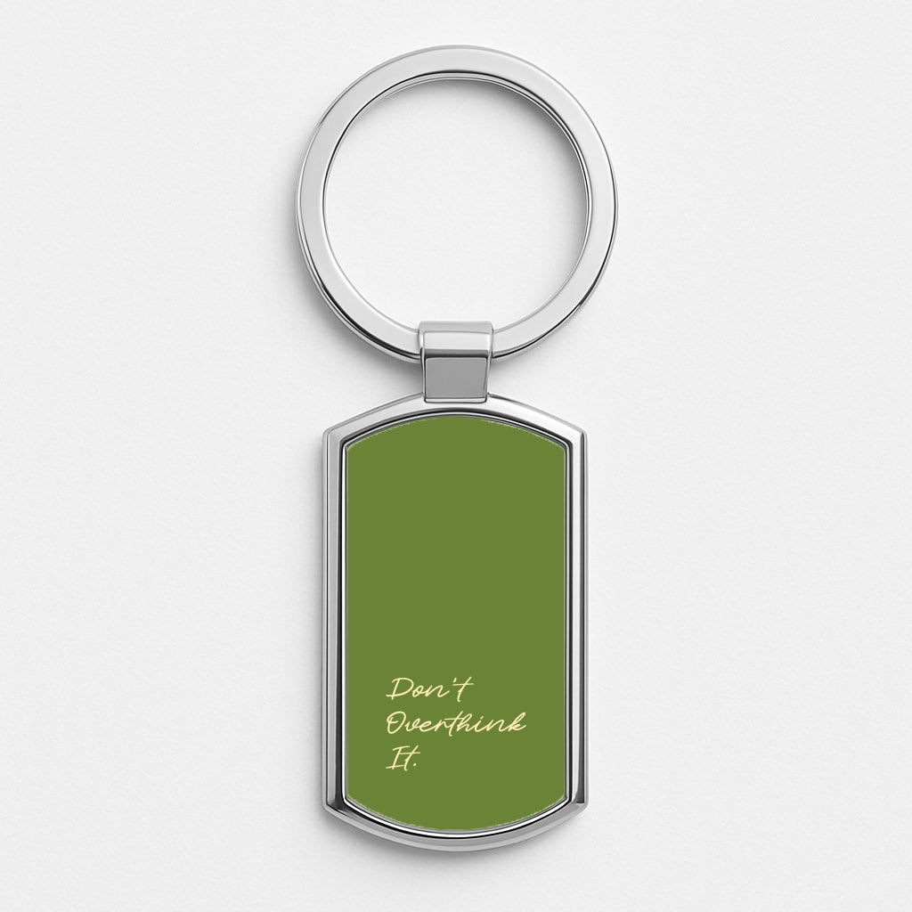Sage Green Don't Overthink It Silver Keyring