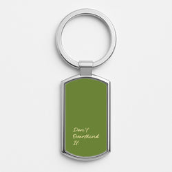 Sage Green Don't Overthink It Silver Keyring