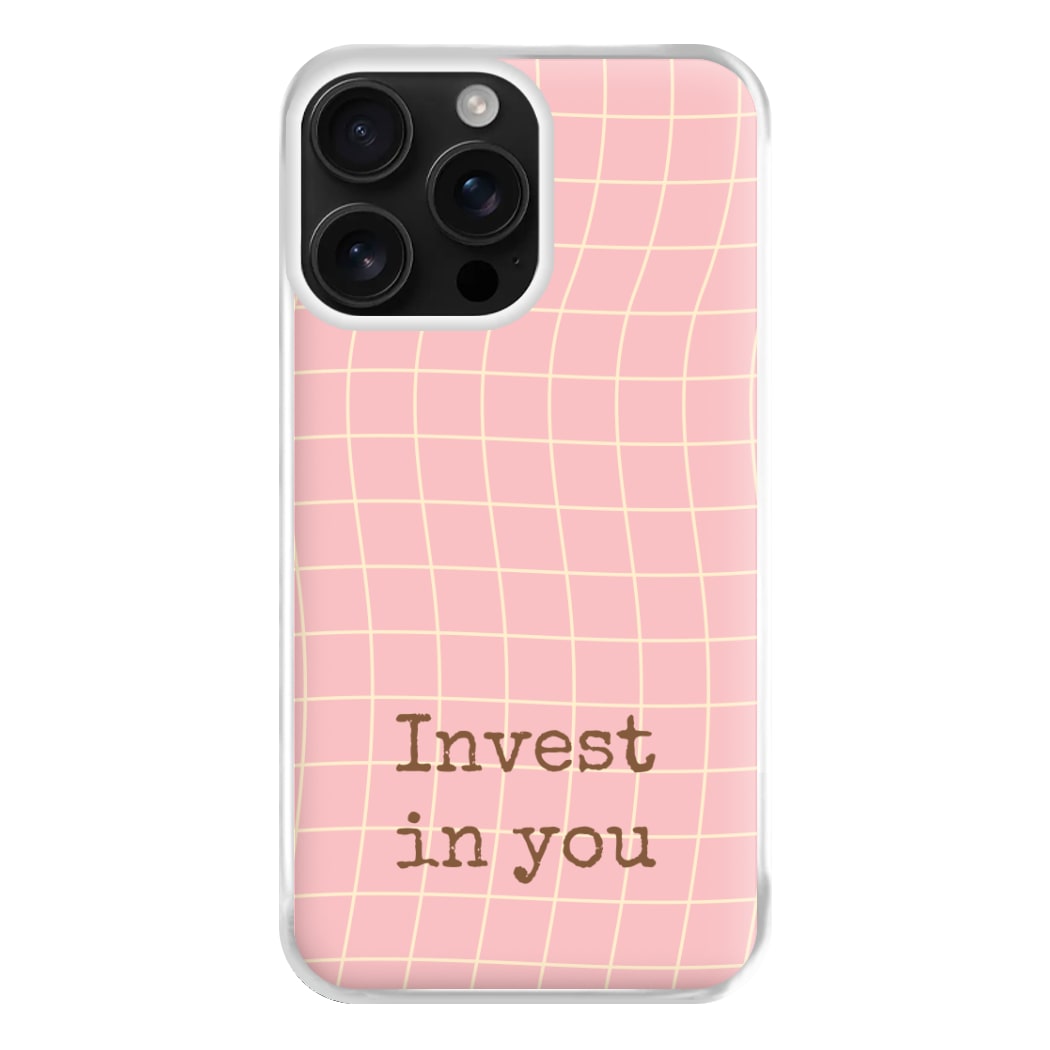 Invest In You, Baby Pink Phone Case for iPhone 16 Pro Max