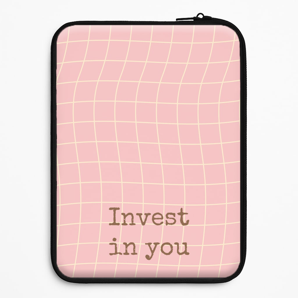 Invest In You, Baby Pink Universal Laptop Sleeve