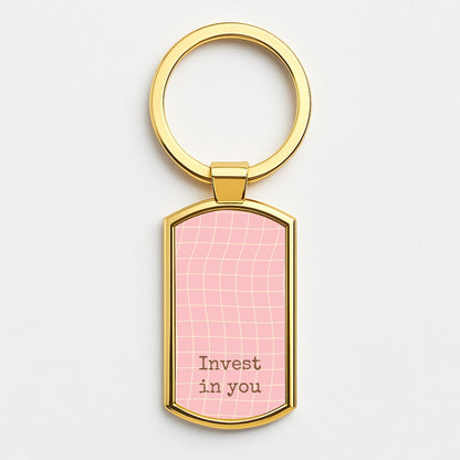 Invest In You, Baby Pink Gold Keyring