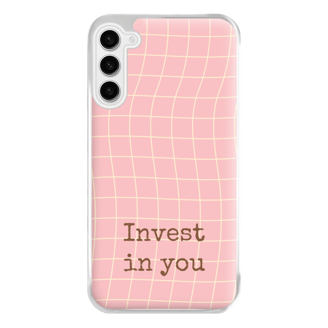Invest In You, Baby Pink Phone Case for Galaxy S23FE