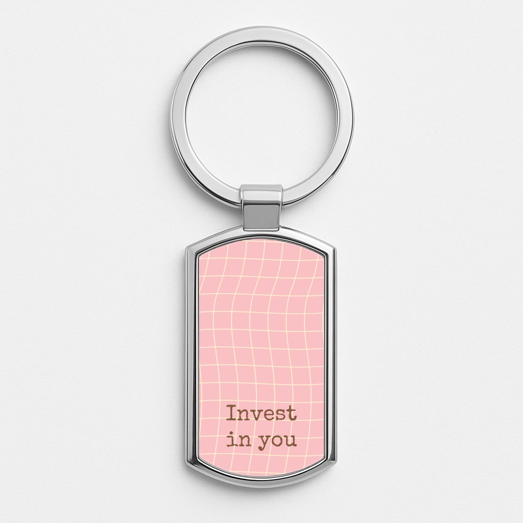 Invest In You, Baby Pink Silver Keyring