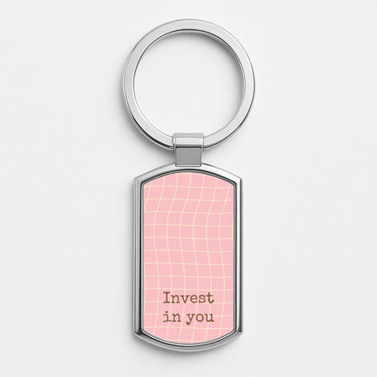 Invest In You, Baby Pink Silver Keyring
