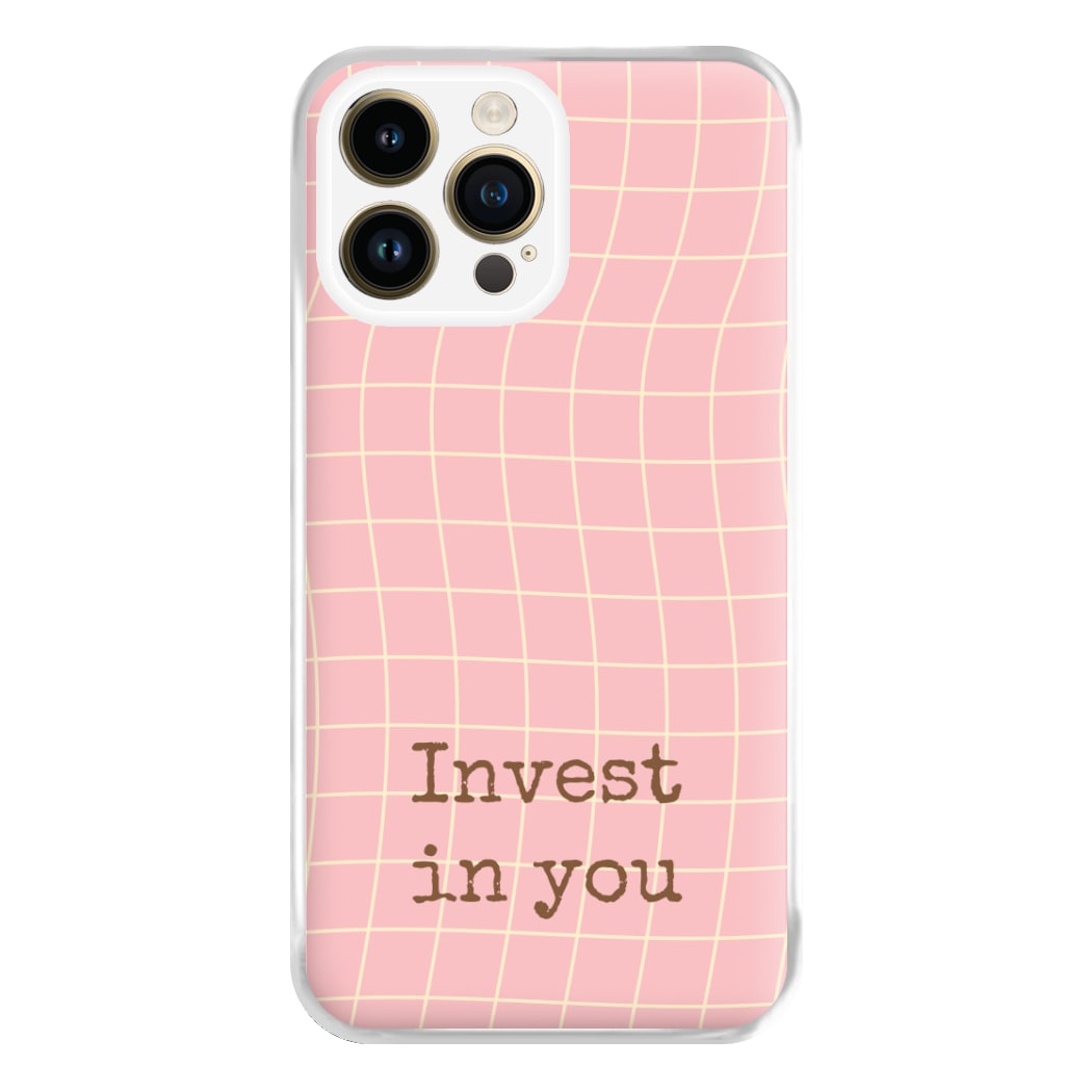 Invest In You, Baby Pink Phone Case for iPhone 14 Pro Max