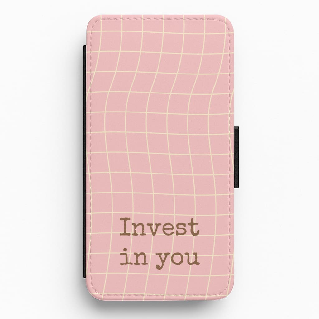 Invest In You, Baby Pink Flip / Wallet Phone Case