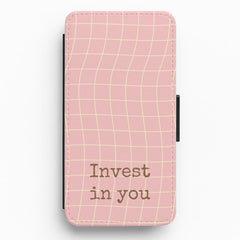 Invest In You, Baby Pink Flip / Wallet Phone Case