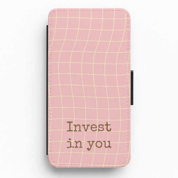 Invest In You, Baby Pink Flip / Wallet Phone Case
