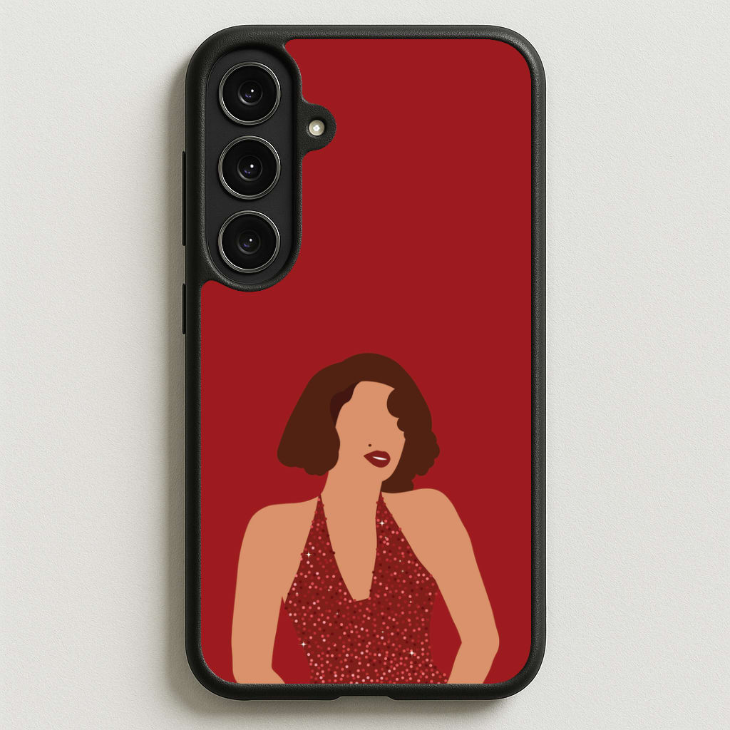 Red Sparkly Dress Phone Case for Galaxy S25FE