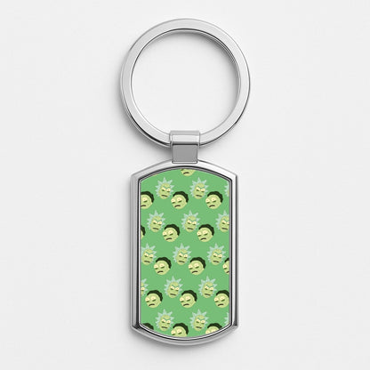 R&M Pattern Silver Keyring