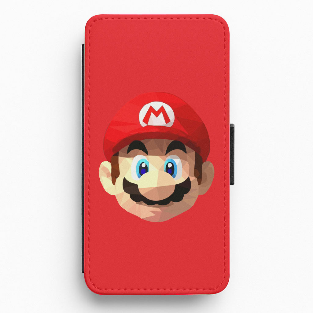 Mario Face - Mario Flip / Wallet Phone Case