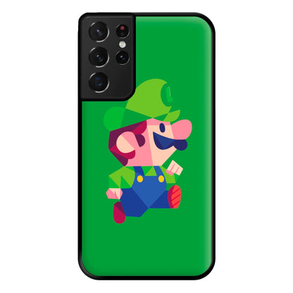 Running Luigi - Mario Phone Case for Galaxy S21 Ultra