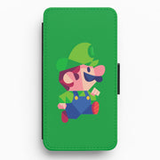 Running Luigi - Mario Flip / Wallet Phone Case 1