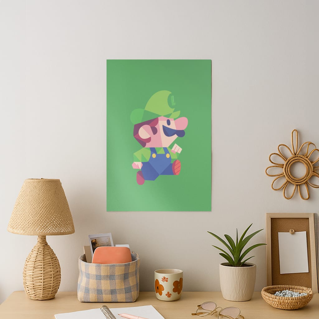 Running Luigi - Mario Art Print