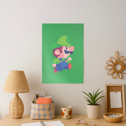 Running Luigi - Mario Art Print