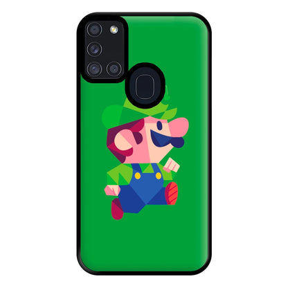 Running Luigi - Mario Phone Case for Galaxy A21s