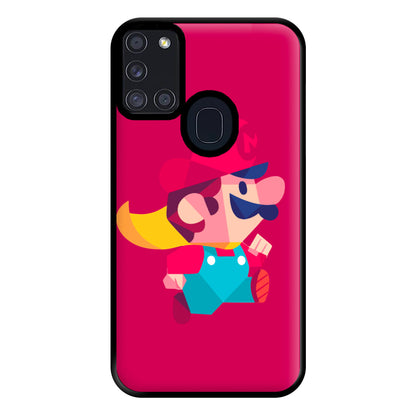 Running Mario - Mario Phone Case for Galaxy A21s