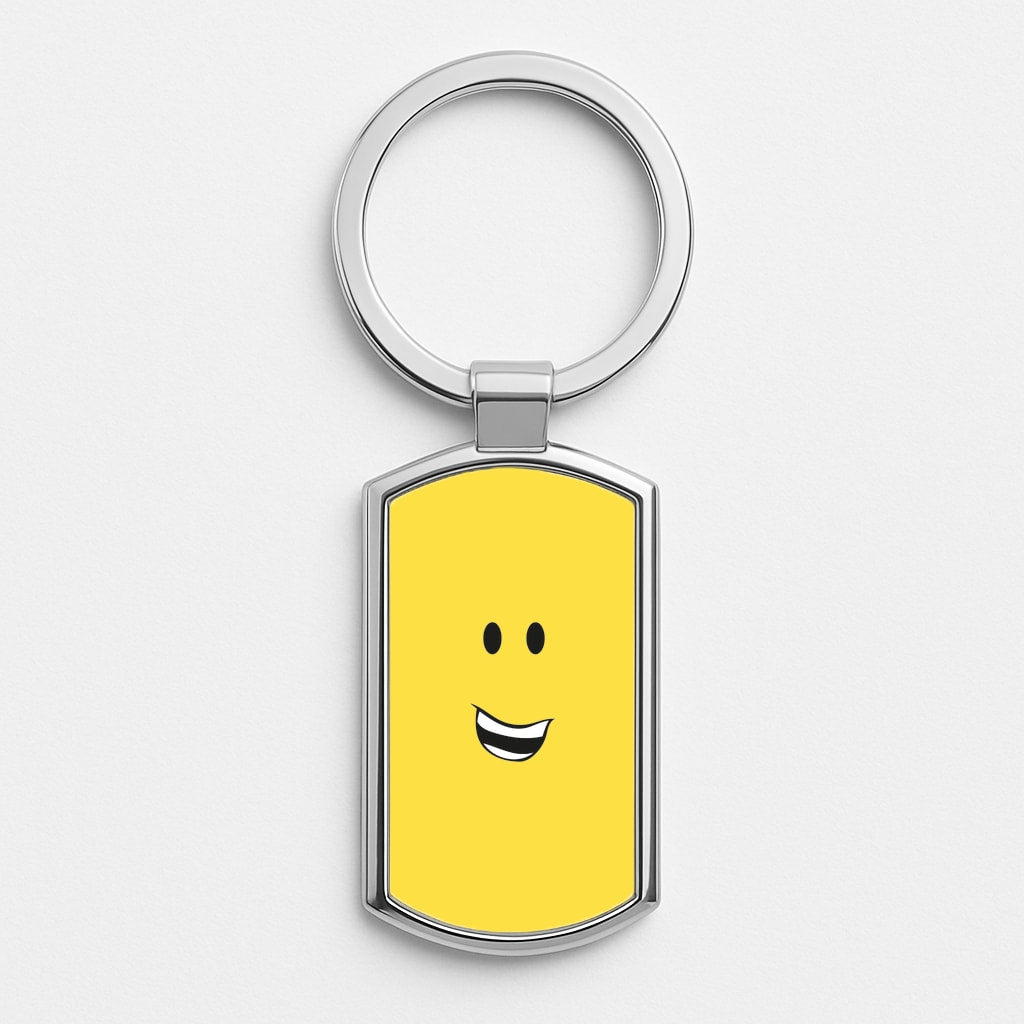 Yellow Face Silver Keyring