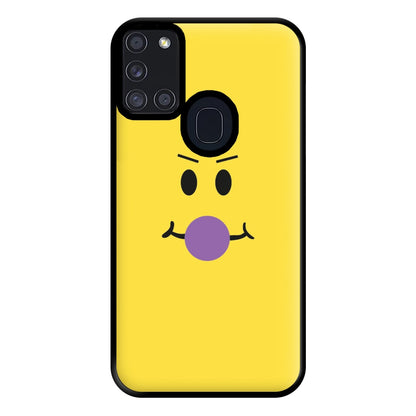 Yellow Face Purple Phone Case for Galaxy A21s