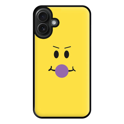 Yellow Face Purple Phone Case for iPhone 16 Plus