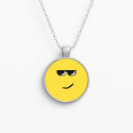 Yellow Face Shades Circle Necklace