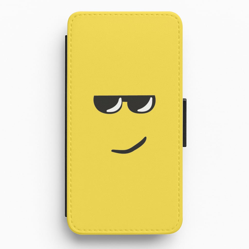 Yellow Face Shades Flip / Wallet Phone Case