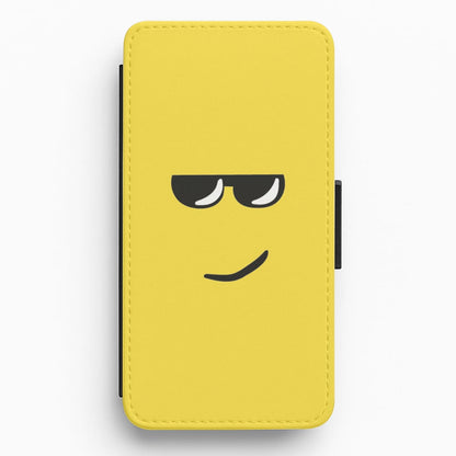 Yellow Face Shades Flip / Wallet Phone Case