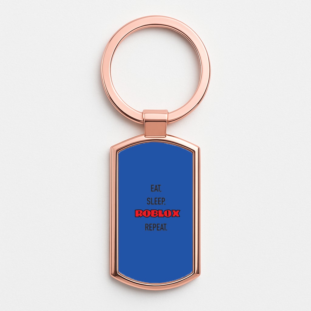Eat, sleep, repeat Rose Gold Keyring
