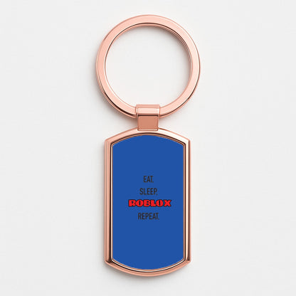 Eat, sleep, repeat Rose Gold Keyring