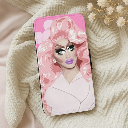 Pink Trixie Mattel RuPaul's Drag Race Flip Wallet Phone Case