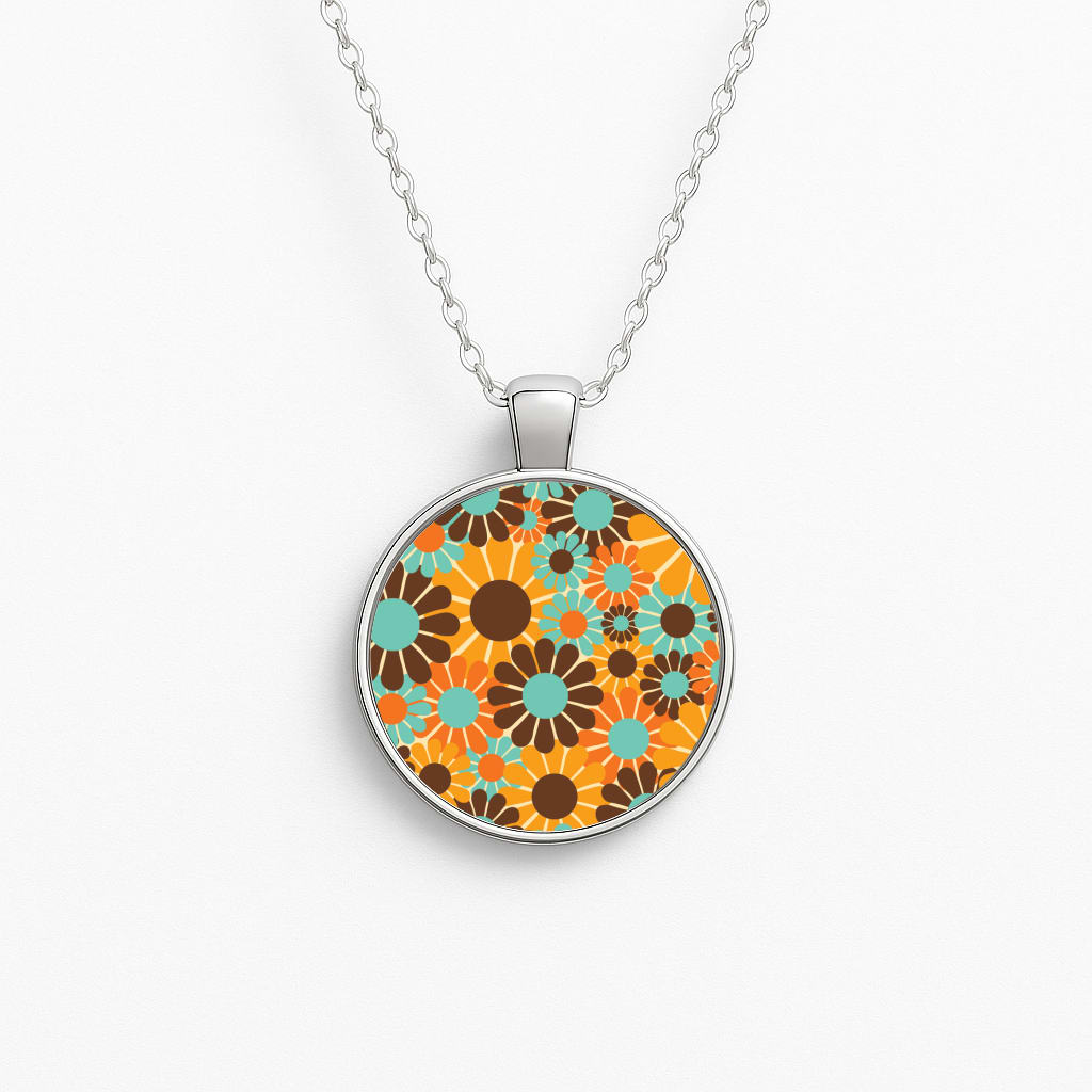 Flower Collage  Necklace