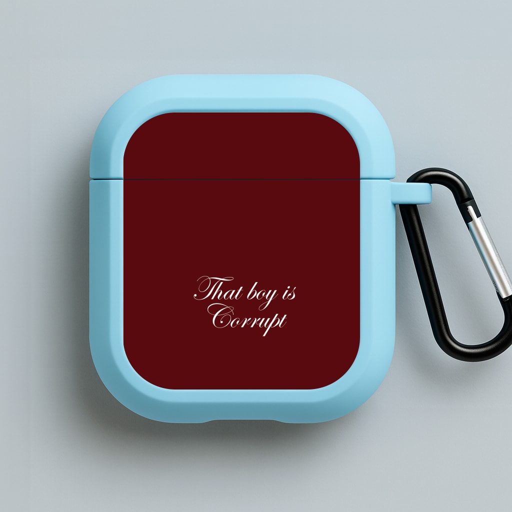 That Boy Is Corrupt Blue AirPods Case