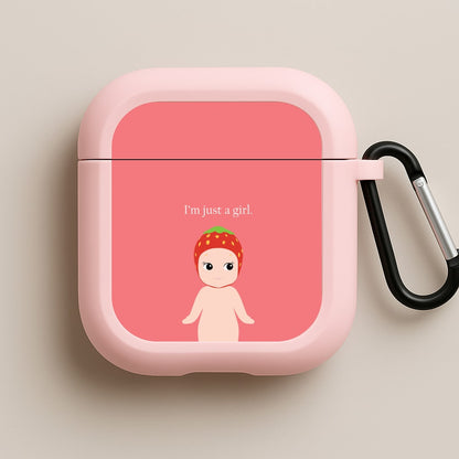 I'm Just A Girl Pink AirPods Case