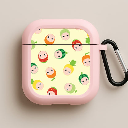 Fruit Angels Pattern Pink AirPods Case