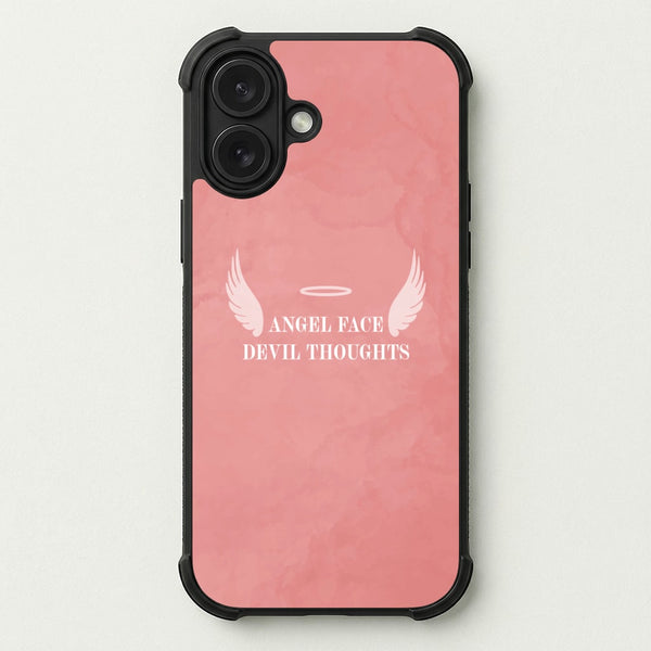 Angel Face Devil Thoughts Phone Case — Bumper case