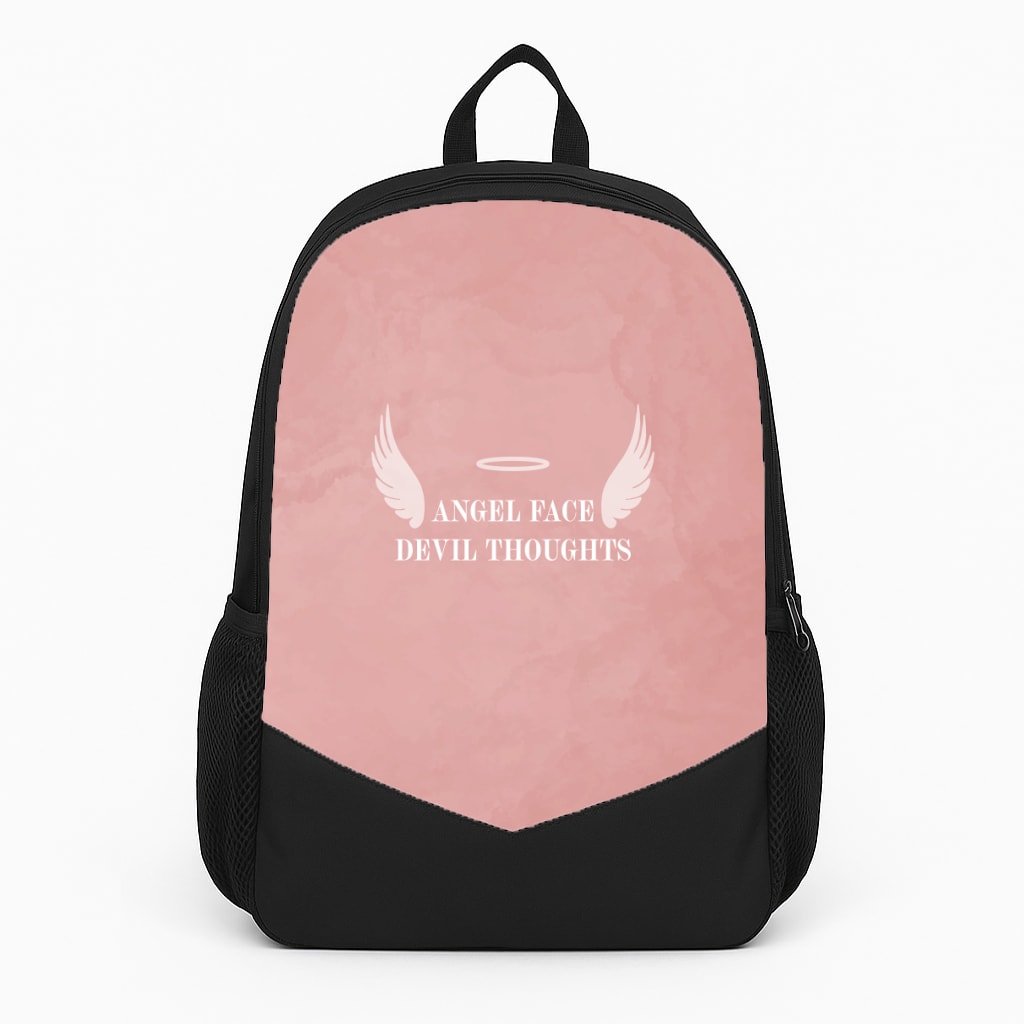 Angel Face Devil Thoughts Large Backpack