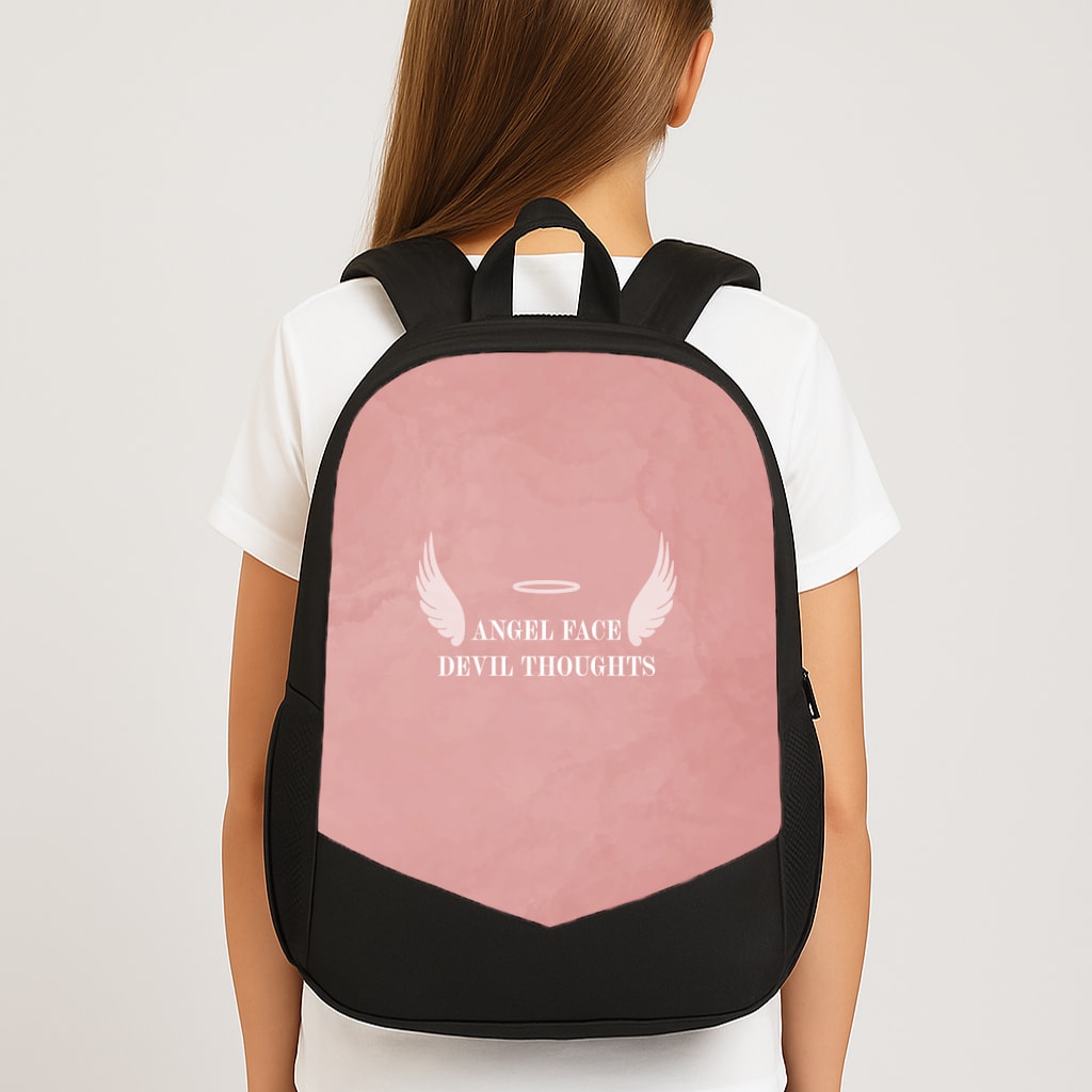 Angel Face Devil Thoughts Large School Bag