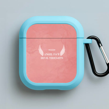 Angel Face Devil Thoughts Blue AirPods Case