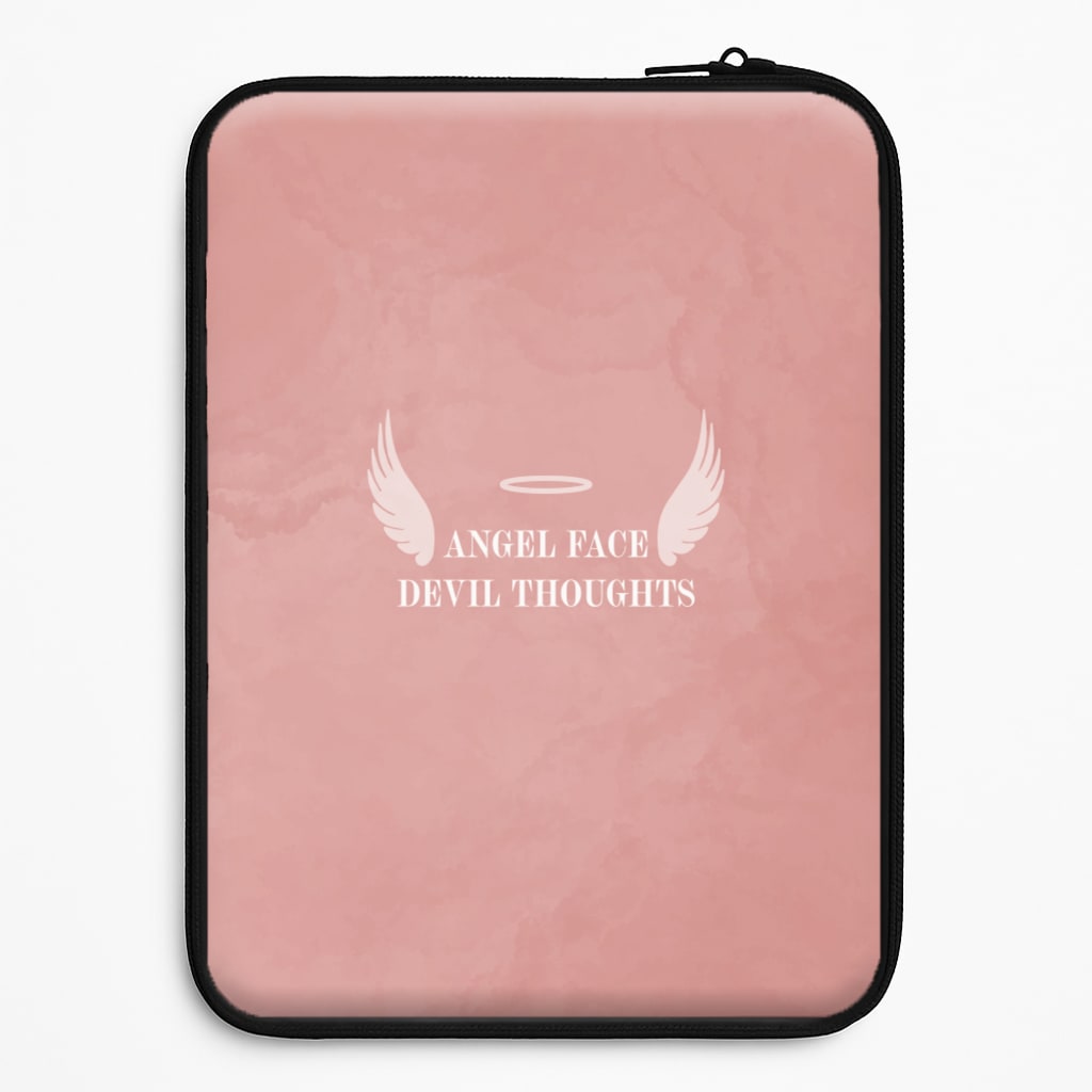 Angel Face Devil Thoughts Laptop Sleeve