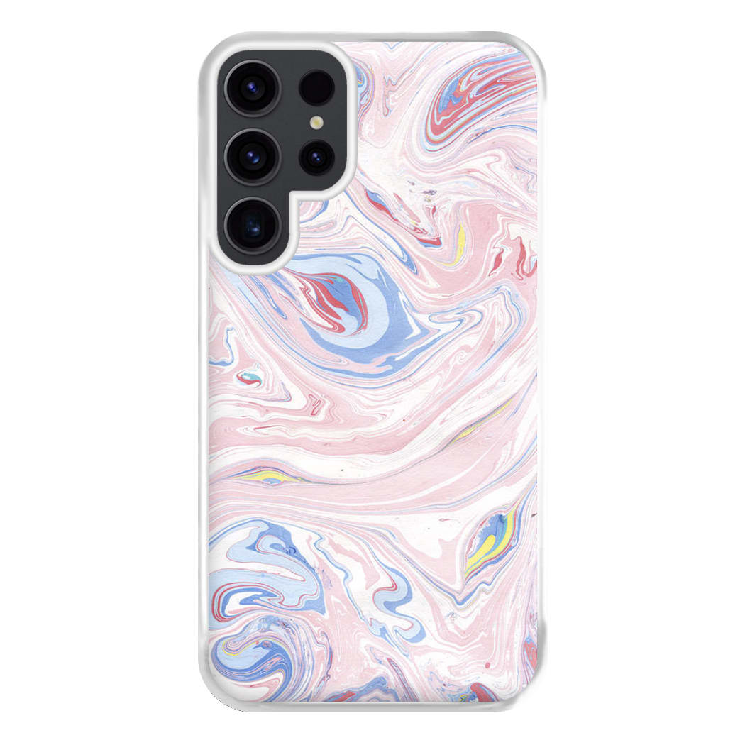 Pink Marble Swirl Phone Case for Galaxy S23 Ultra